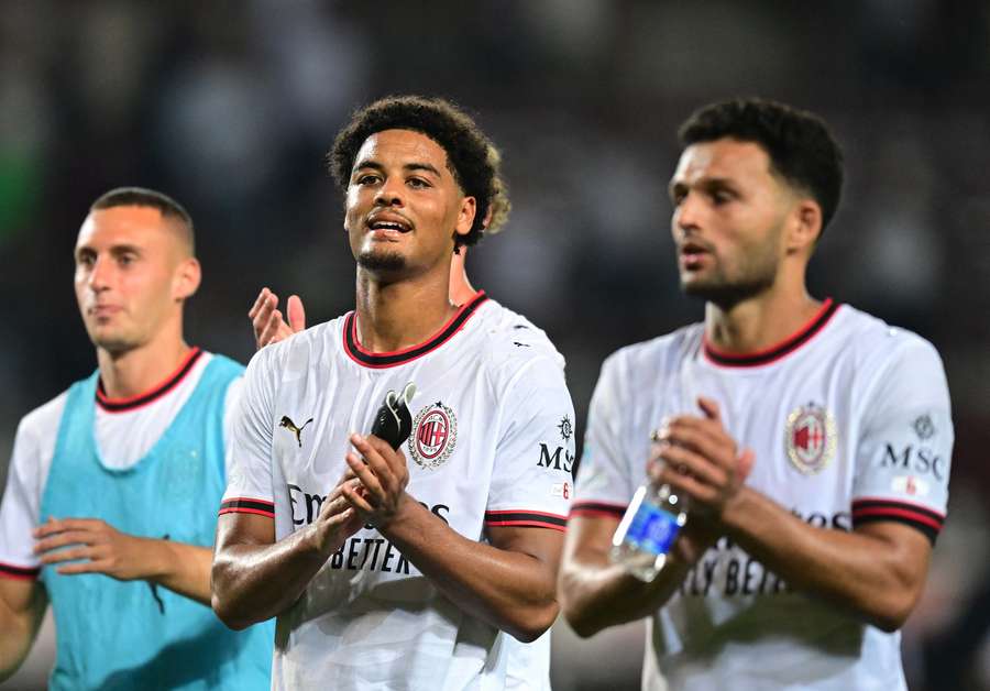 AC Milan players applaud fans after the game AC Milan players applaud fans after the game