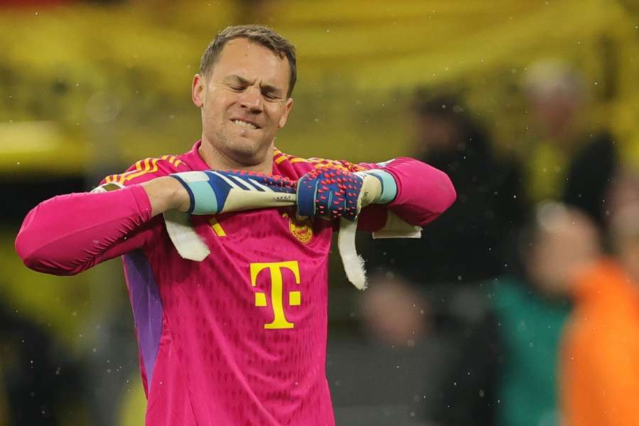 Neuer na de met 4-0 gewonnen uitwedstrijd tegen Borussia Dortmund afgelopen zaterdag