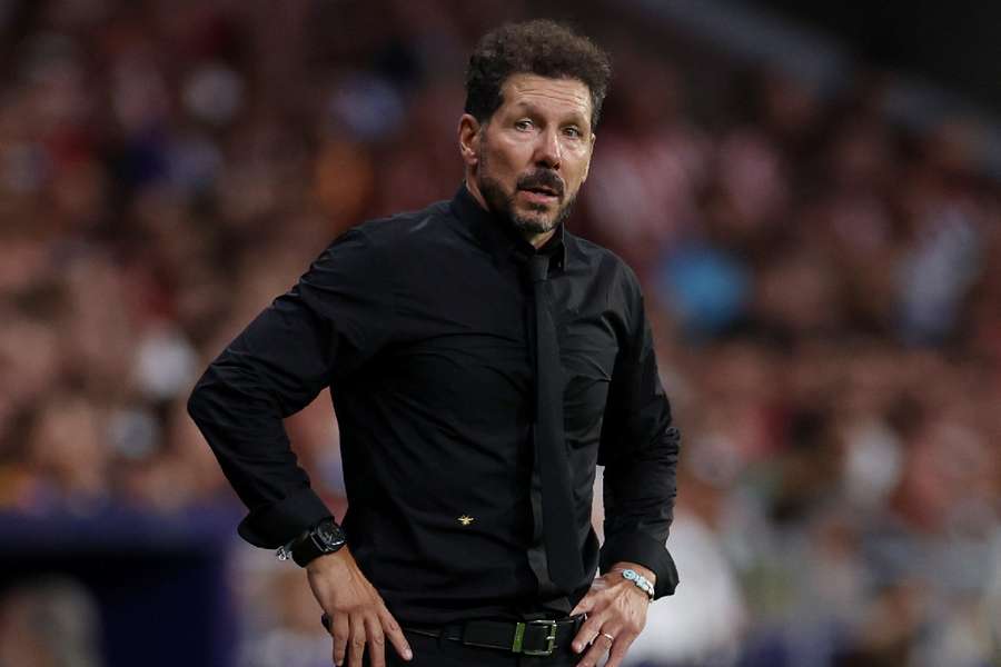 Atletico Madrid coach Diego Simeone reacts