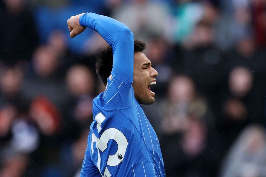 Diego Gomez celebrates his wonder strike for Brighton Diego Gomez celebrates his wonder strike for Brighton