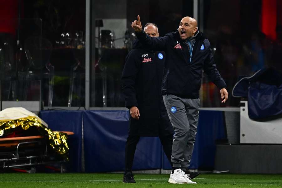 Napoli coach Luciano Spalletti reacts on the sidelines