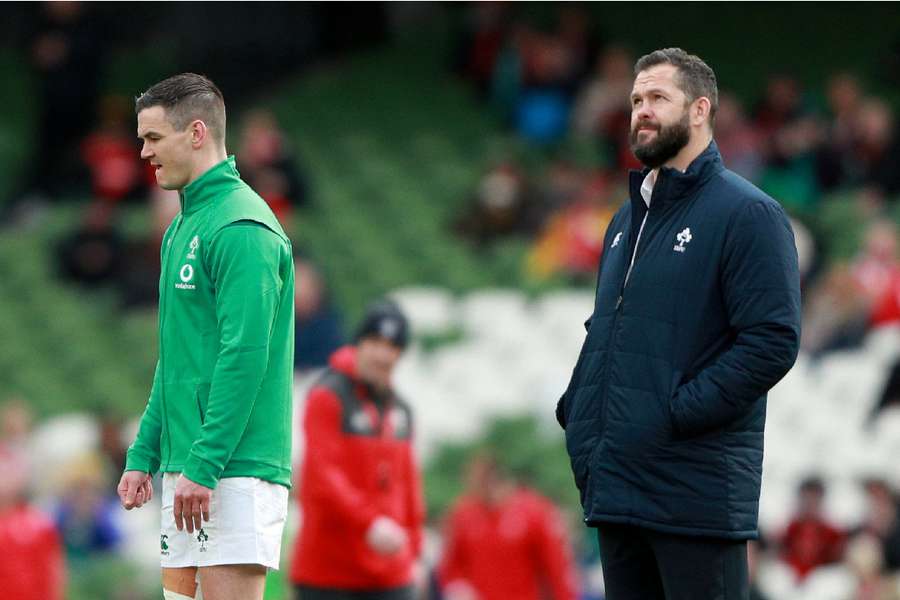 Ireland captain Johnny Sexton with coach Andy Farrell