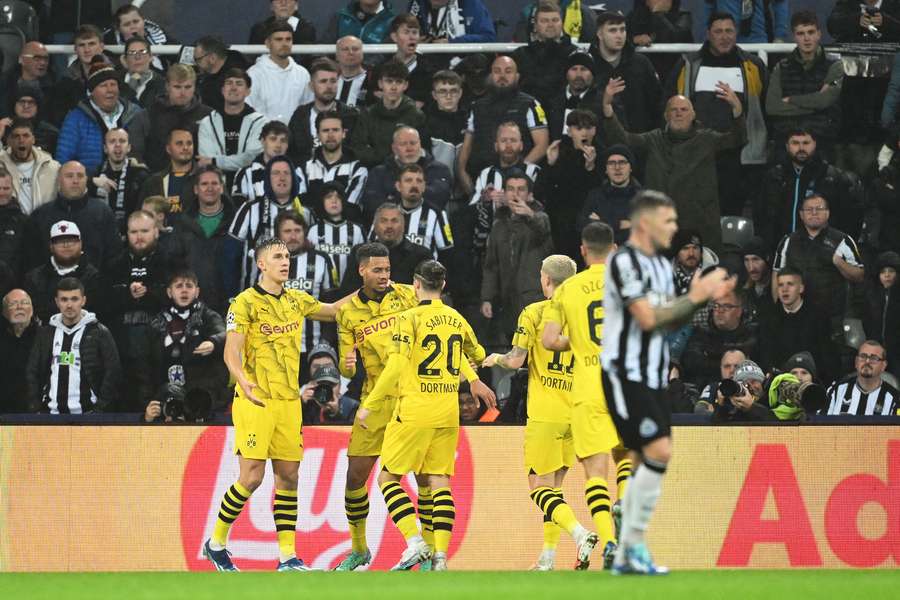 Dortmund-jubel efter kampens enlige mål