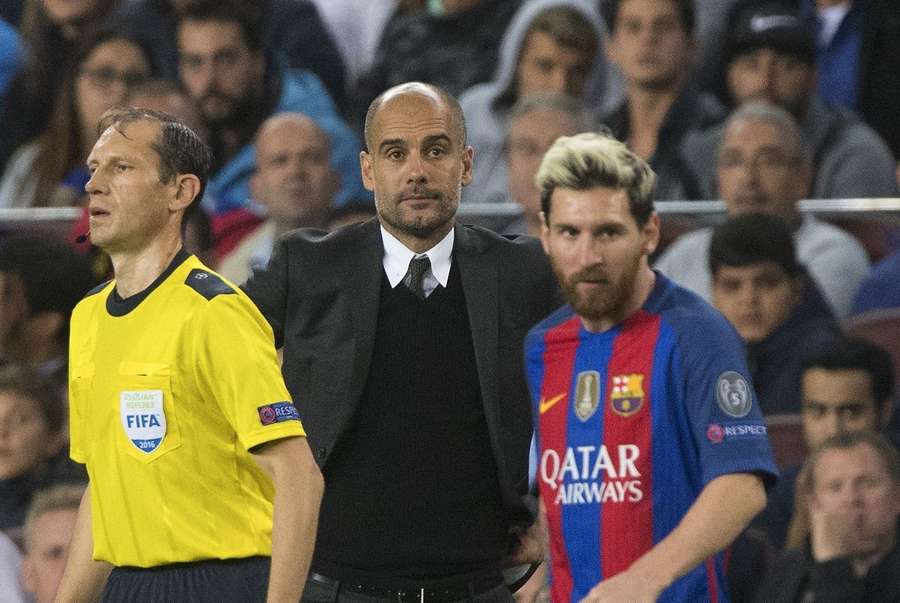 Pep Guardiola a fost antrenorul lui Messi la Barcelona în perioada 2008–2012