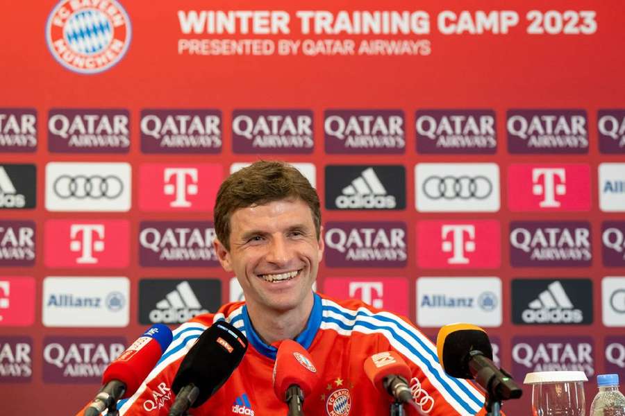 Thomas Müller ce lundi à Doha en conférence de presse. 
