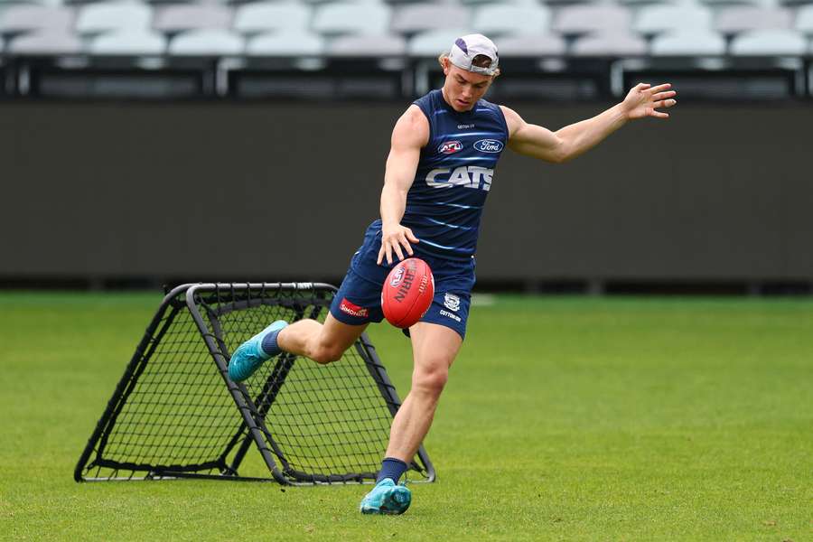 Tanner Bruhn photographed at Geelong training earlier this year. Tanner Bruhn photographed at Geelong training earlier this year.