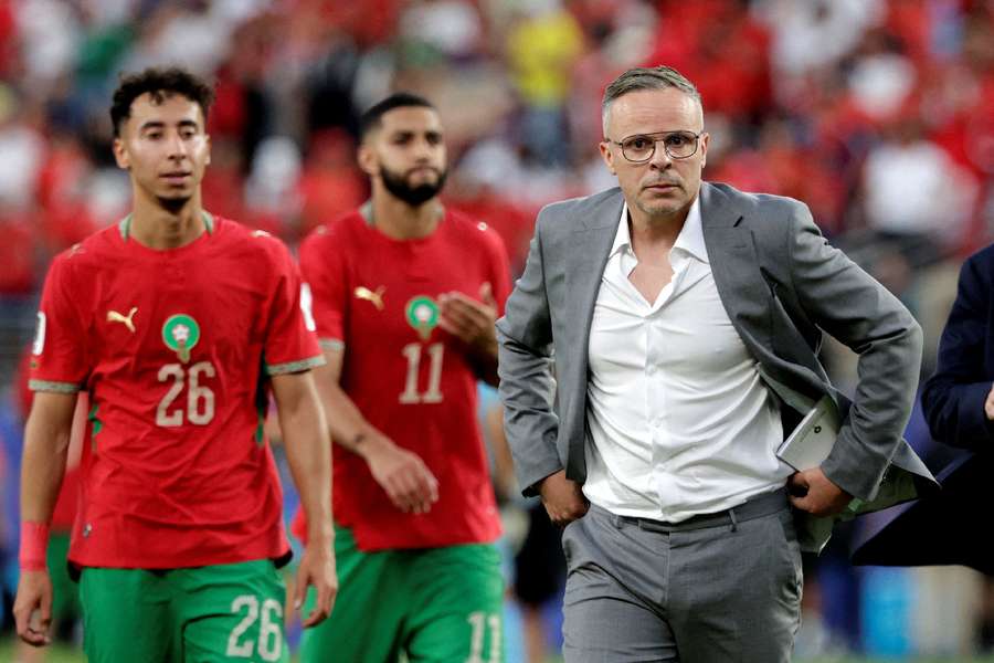 Morocco coach Mohamed Ouahbi after the Brazil game Morocco coach Mohamed Ouahbi after the Brazil game