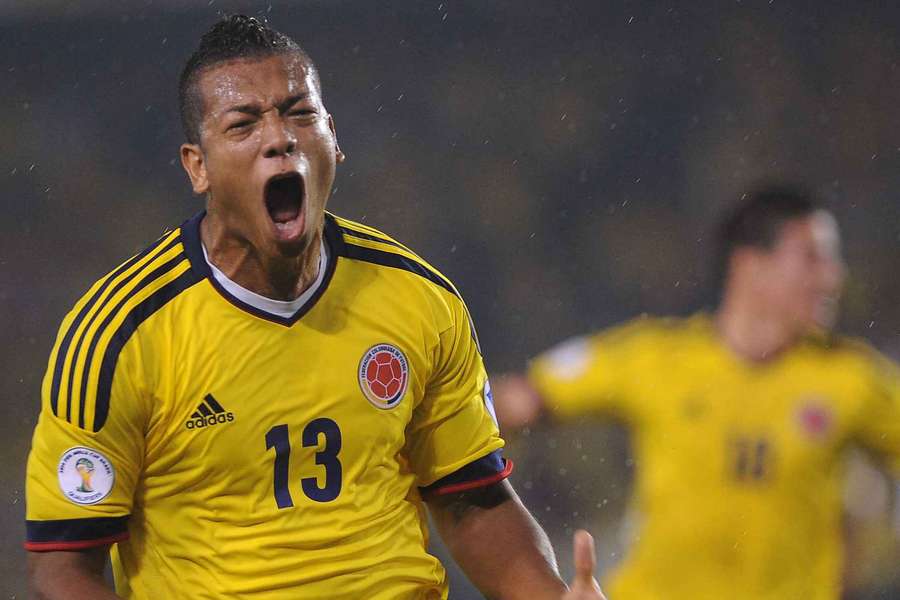 Fredy Guarín celebrates with Colombia Fredy Guarín celebrates with Colombia