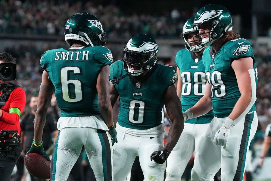 Philadelphia Eagles' players celebrate their win