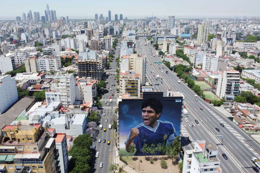 Maradona was honoured with a painting