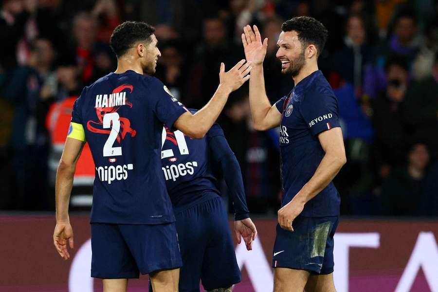 Hakimi und Ramos beim Ligaspiel gegen Metz. Hakimi und Ramos beim Ligaspiel gegen Metz.