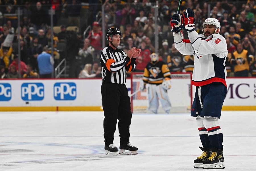 Alexander Ovechkin receiving a standing ovation from the Pittsburgh Penguins crowd in the final game of the 2025 regular season