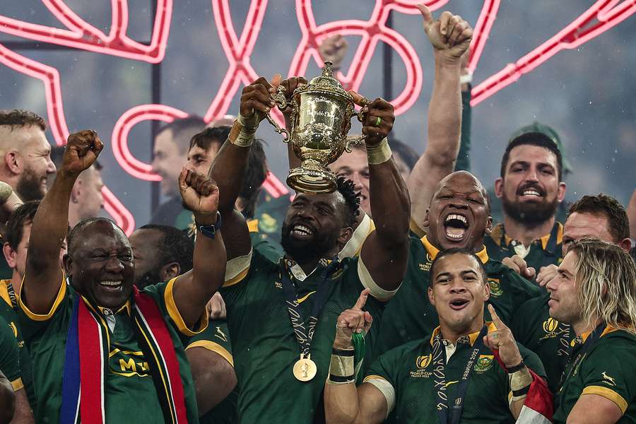 África do Sul a festejar o título em 2023