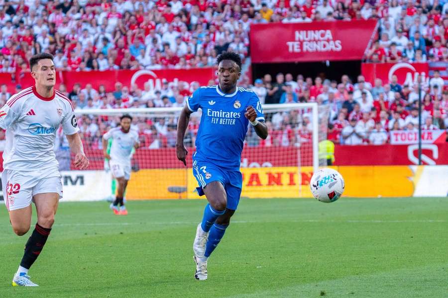 Vinicius Junior lors du match entre Séville et le Real Madrid Vinicius Junior lors du match entre Séville et le Real Madrid