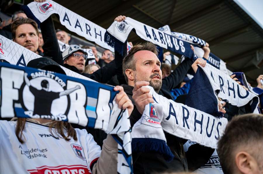 AGF fans celebrate winning the Danish title