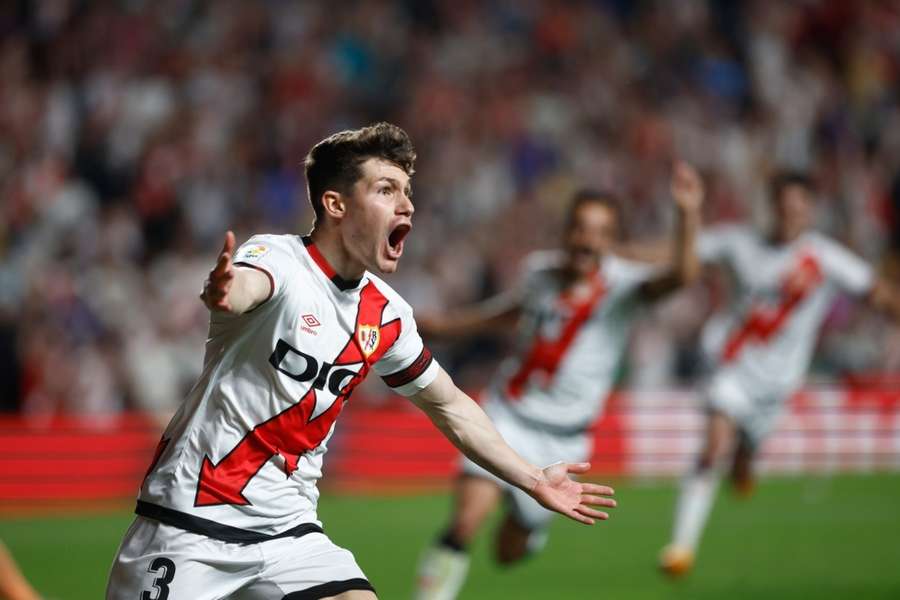 Fran Garcia celebrates scoring against Barcelona