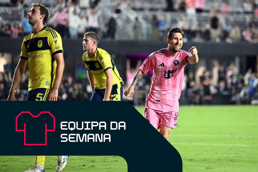 Messi comemora dois golos contra o Nashville
