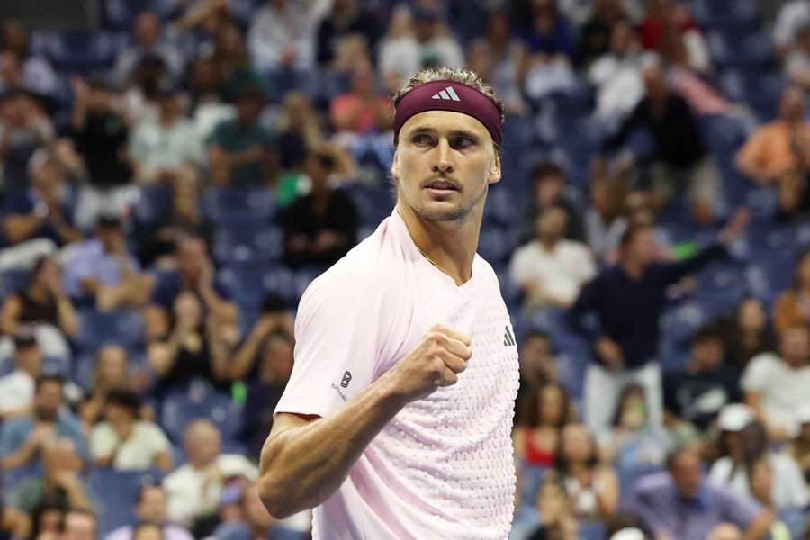 Zverev reacts during his first-round win Zverev reacts during his first-round win