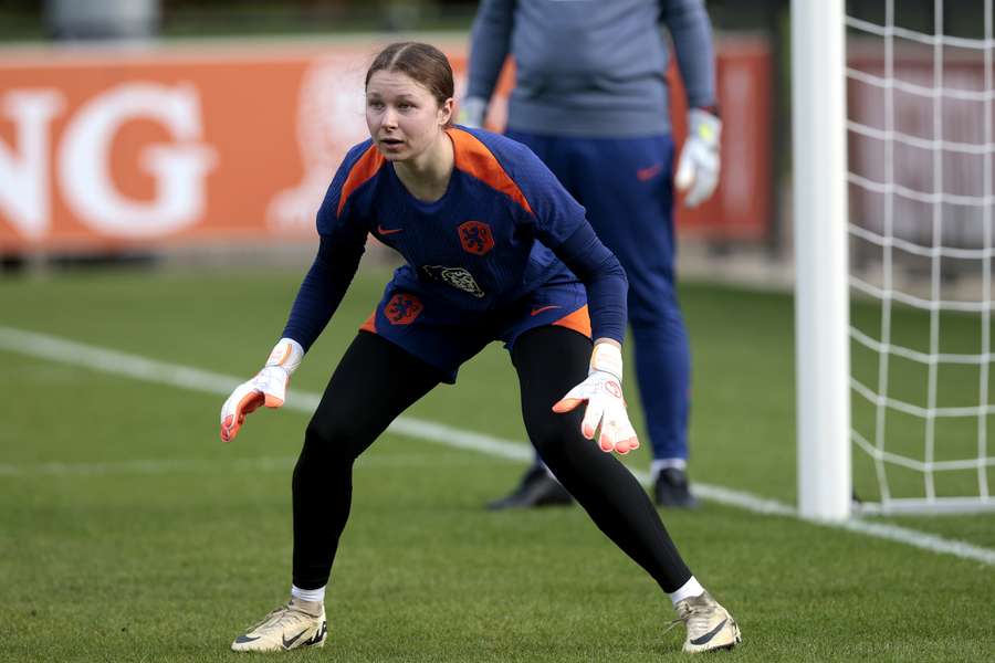 Daniëlle de Jong tijdens een training in april