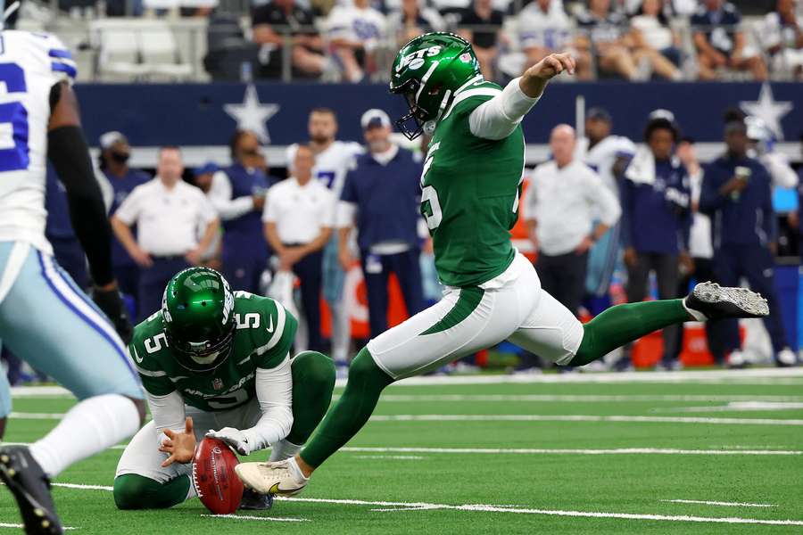 Austin Seibert vorig seizoen bij de New York Jets