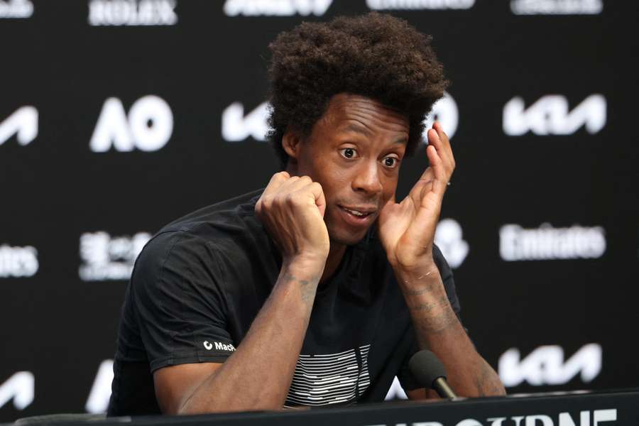 Monfils face à la presse après sa défaite ce mardi.