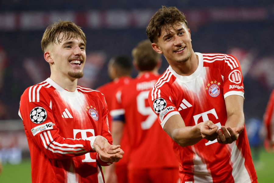 Bayern's Lennart Karl, left, got on the scoresheet