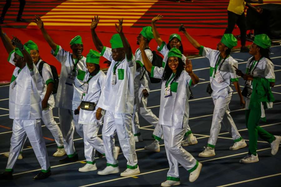 Equipa da Nigéria durante a cerimónia de abertura