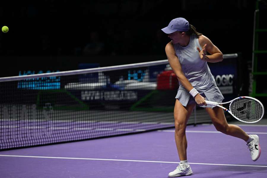 Iga Świątek podczas meczu z Amandą Anisimovą Iga Świątek podczas meczu z Amandą Anisimovą