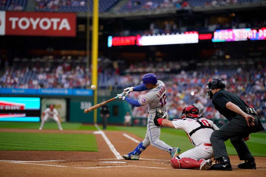 De New York Mets in de Philadelphia Phillies recent in actie op Amerikaanse bodem