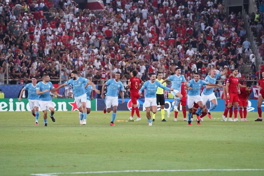 Sevilla were defeated by Man City in Athens
