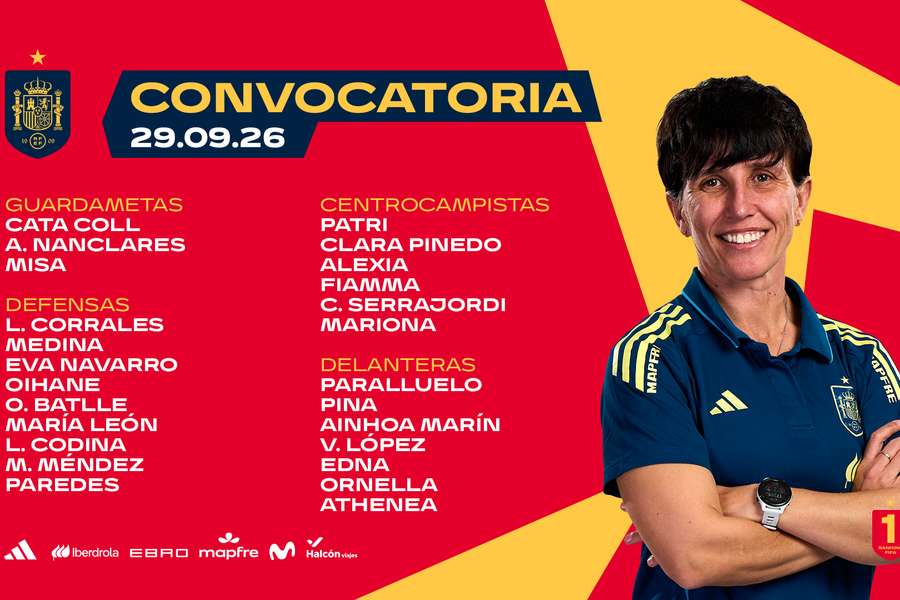 La lista de convocadas por Sonia Bermúdez La lista de convocadas por Sonia Bermúdez