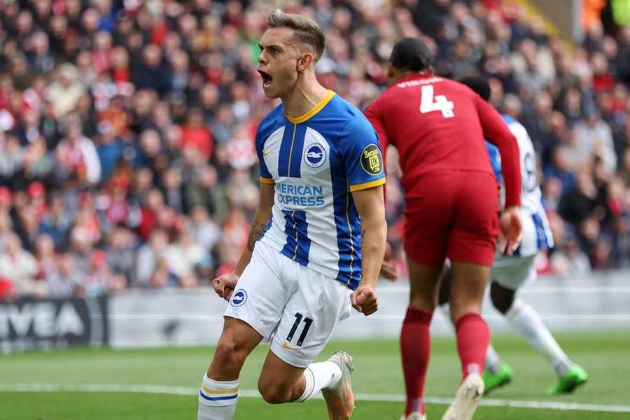 Trossard scored a fine hat-trick for Brighton at Liverpool earlier this season