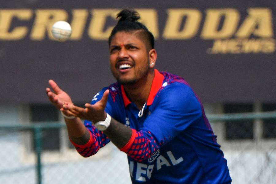 Sandeep Lamichhane in action for Nepal