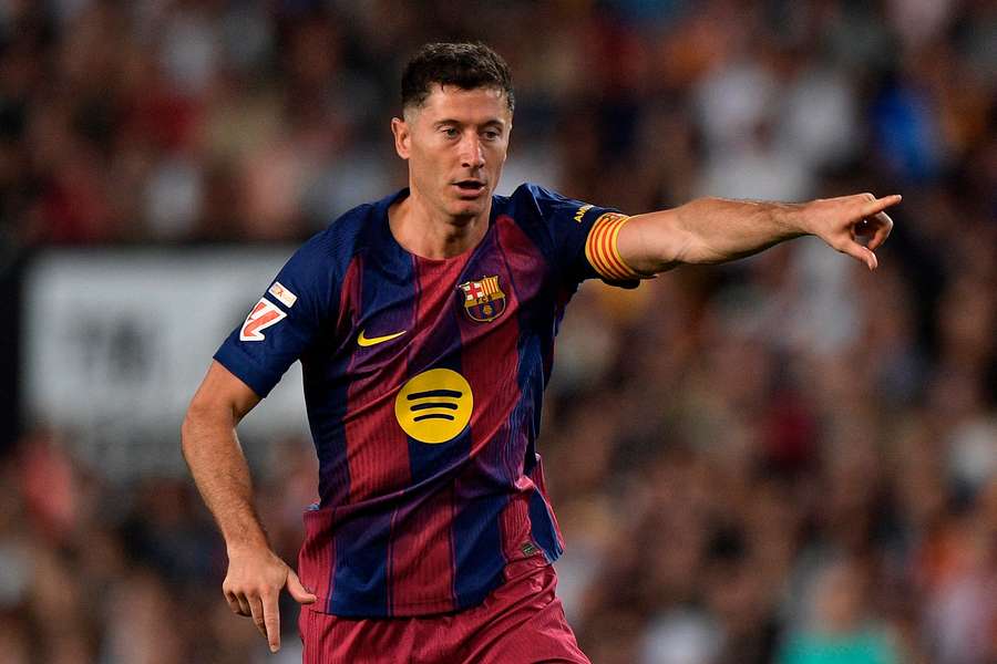 Lewandowski mit seinem letzten Spiel im Barca-Trikot. Lewandowski mit seinem letzten Spiel im Barca-Trikot.