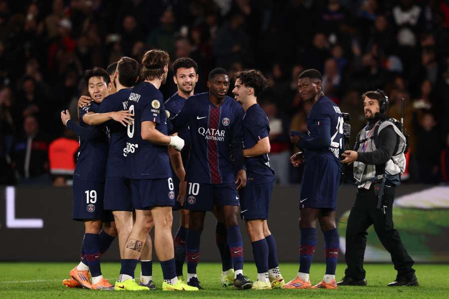 PSG celebrate their late winner