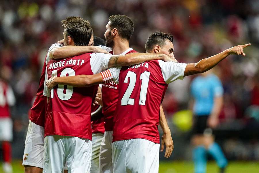 Ricardo Horta nos festejos do segundo golo do SC Braga