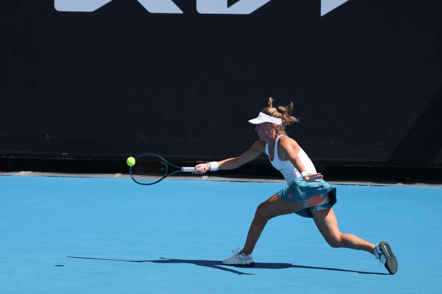 Fręch w meczu z Andriejewą podczas Australian Open w Melbourne