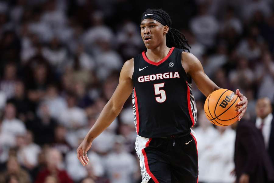 Silas Demary Jr. taking the ball up the court for Georgia (2025)