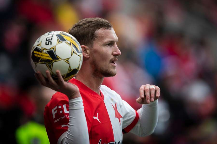Hronek v dresu Slavie Praha
