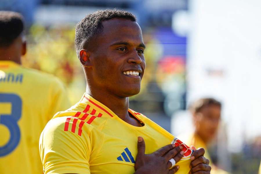 Jhon Arias, con la camiseta de Colombia