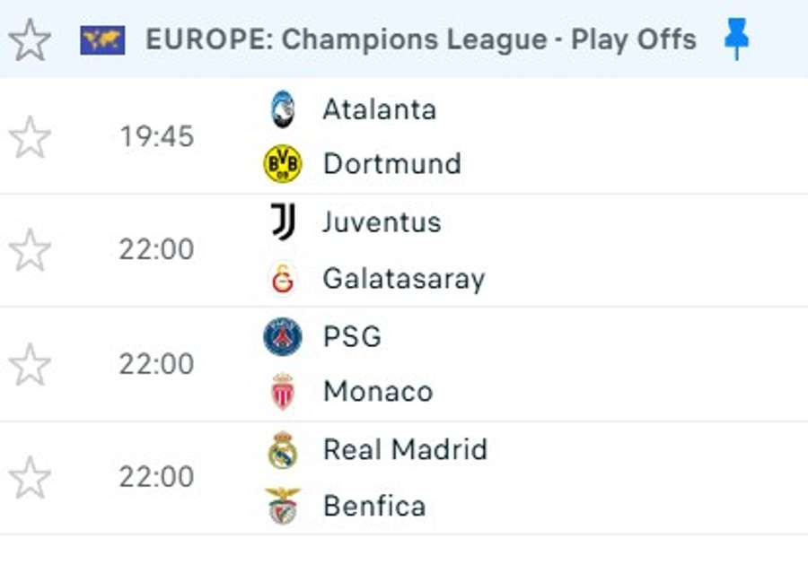 Meciurile de miercuri