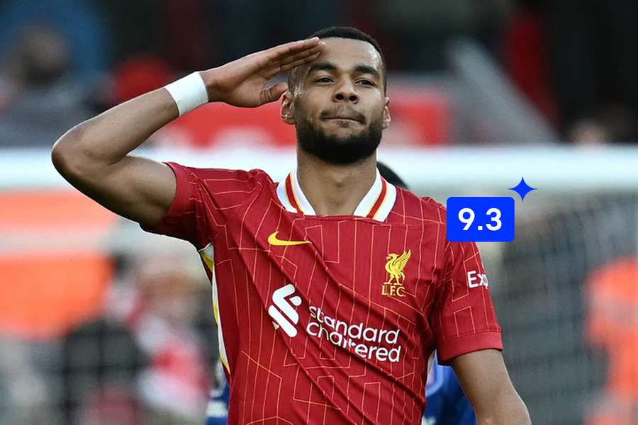 Liverpool forward Cody Gakpo celebrates