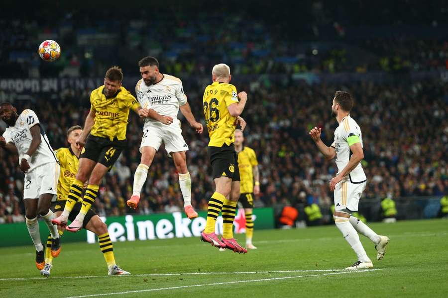 Carvajal, antes de hacer el 1-0 frente al Dortmund en la final de Champions de 2024