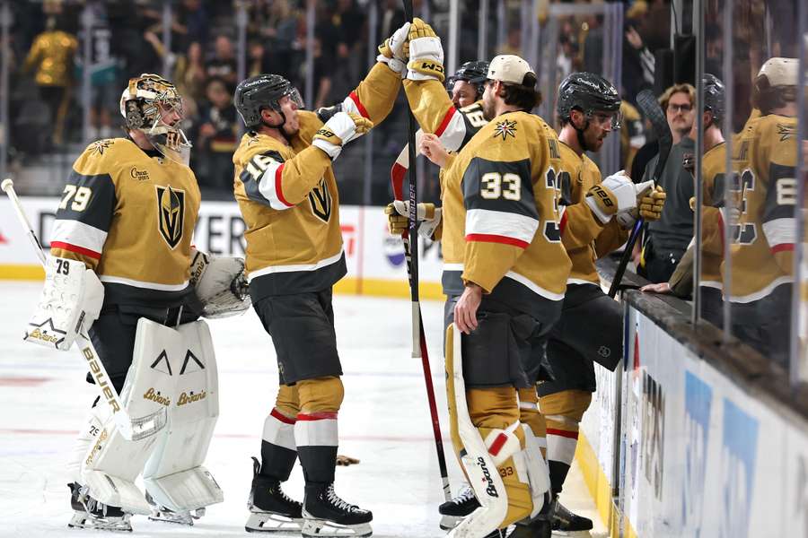 Pavel Dorofeyev of the Vegas Golden Knights celebrates
