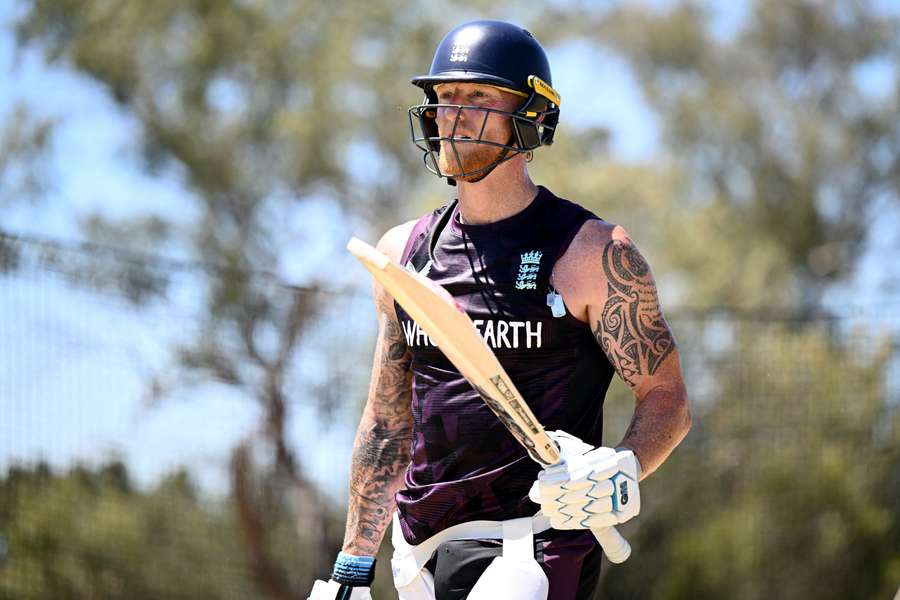Ben Stokes bats at an England training session on Wednesday. Ben Stokes bats at an England training session on Wednesday.