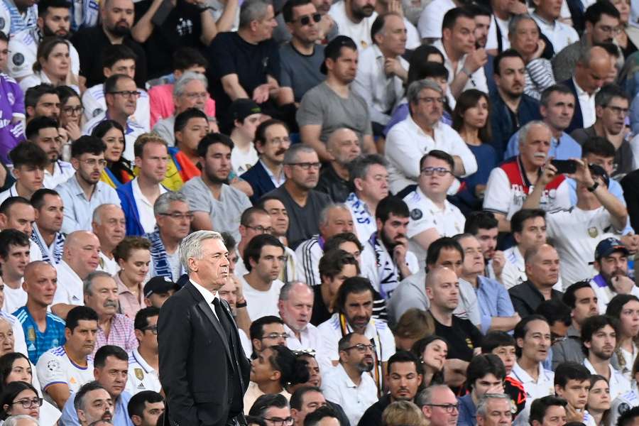 Carlo Ancelotti watches his players from the touchline Carlo Ancelotti watches his players from the touchline