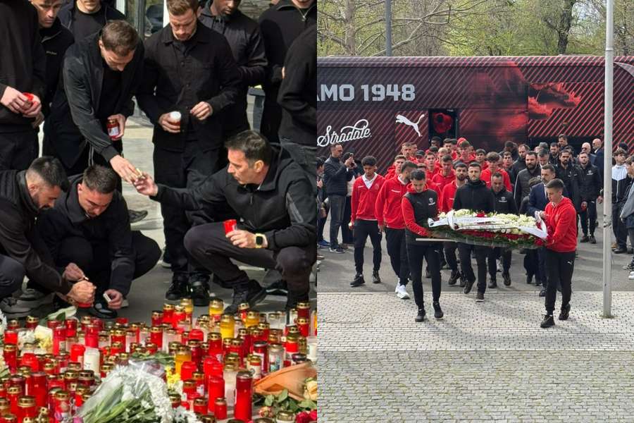 Jucătorii de la FCSB și Dinamo au ajuns în același timp pe Arena Națională pentru a-și lua rămas-bun de la Mircea Lucescu