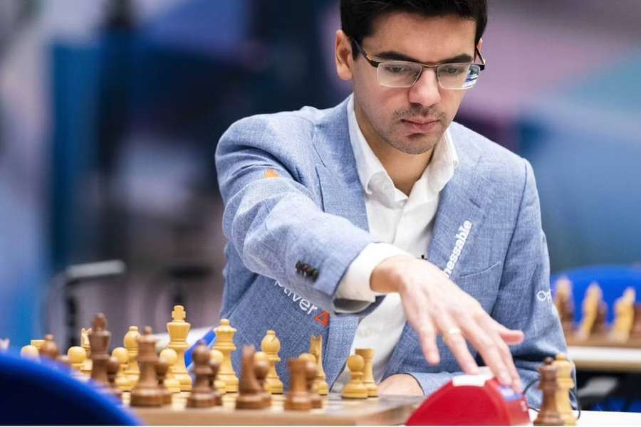 Russian-born Dutch chess grandmaster Anish Giri competes during the Tata Steel Masters