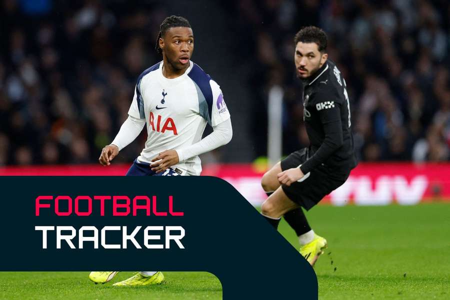 Tottenham Hotspur's Destiny Udogie in action with Manchester City's Rayan Cherki 