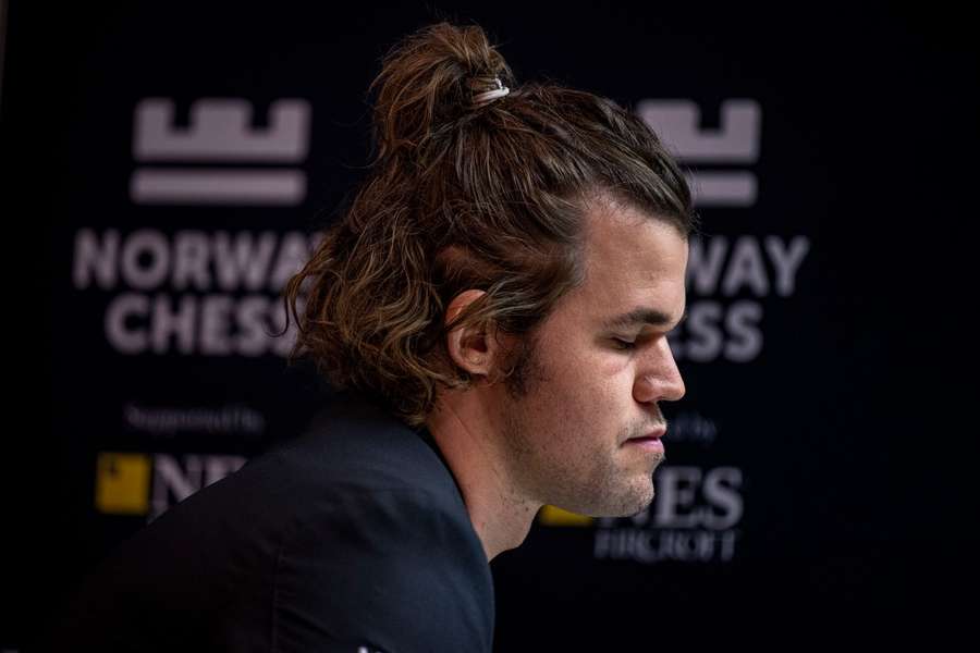 Magnus Carlsen tijdens Norway Chess 2023